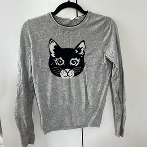 Grey Cat Sweater. Gap. SMALL